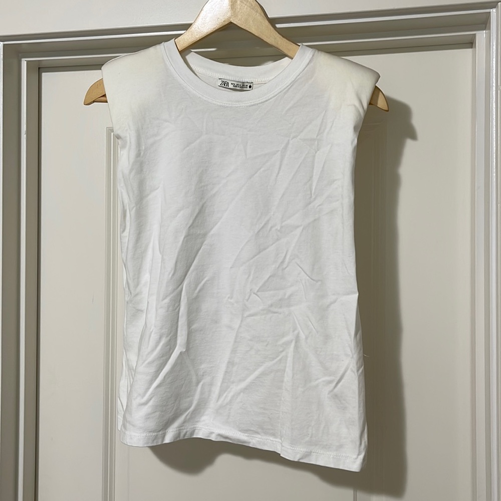 Zara Basic Shoulder Padded Top